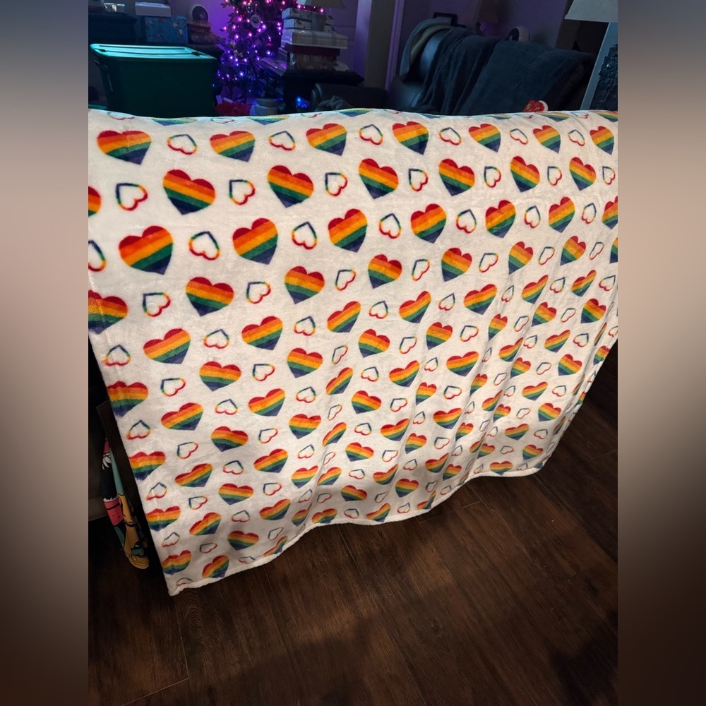 PRIDE plush throw blanket 48x69in